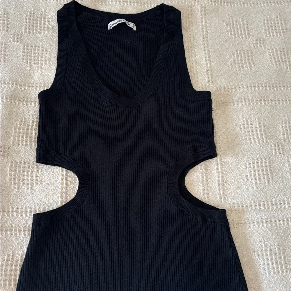 Abercrombie & Fitch  Black Cutout‎ Ribbed Tank Midi Dress Size M